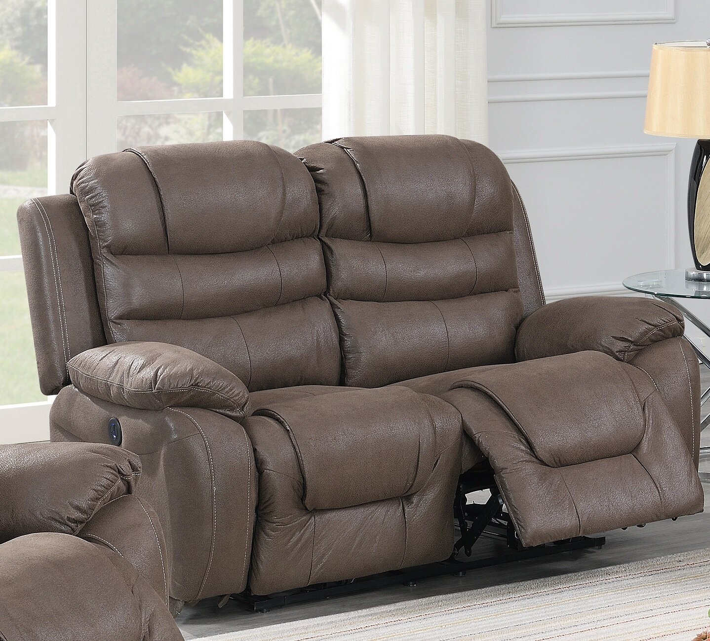 Abiha 60'' Pillow Top Arm Reclining Loveseat, Minimum Door Width Side to Side 30'', Weight