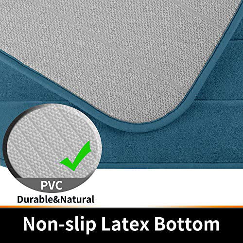 Thick Super Water Absorption Yimobra Memory Foam Bath Mat Large Size Easier to Dry for Bathroom Floor Rug Non-Slip Machine Wash 55.1x 24 Inches,Soft and Comfortable Black 