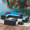 thumbnail image 6 of Homall 12 Pieces Rattan Patio Furniture Conversation Set Outdoor Sectional Sofa for Backyard,Blue, 6 of 10