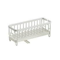 SunnyPoint Never Rust Aluminum Utensil, Sink Cleaning Tools Holder for Kitchen Sink with Drain Board; Dish Wand, Sponge, Soap Dispenser, Utensil Organizer Caddy (WHT)