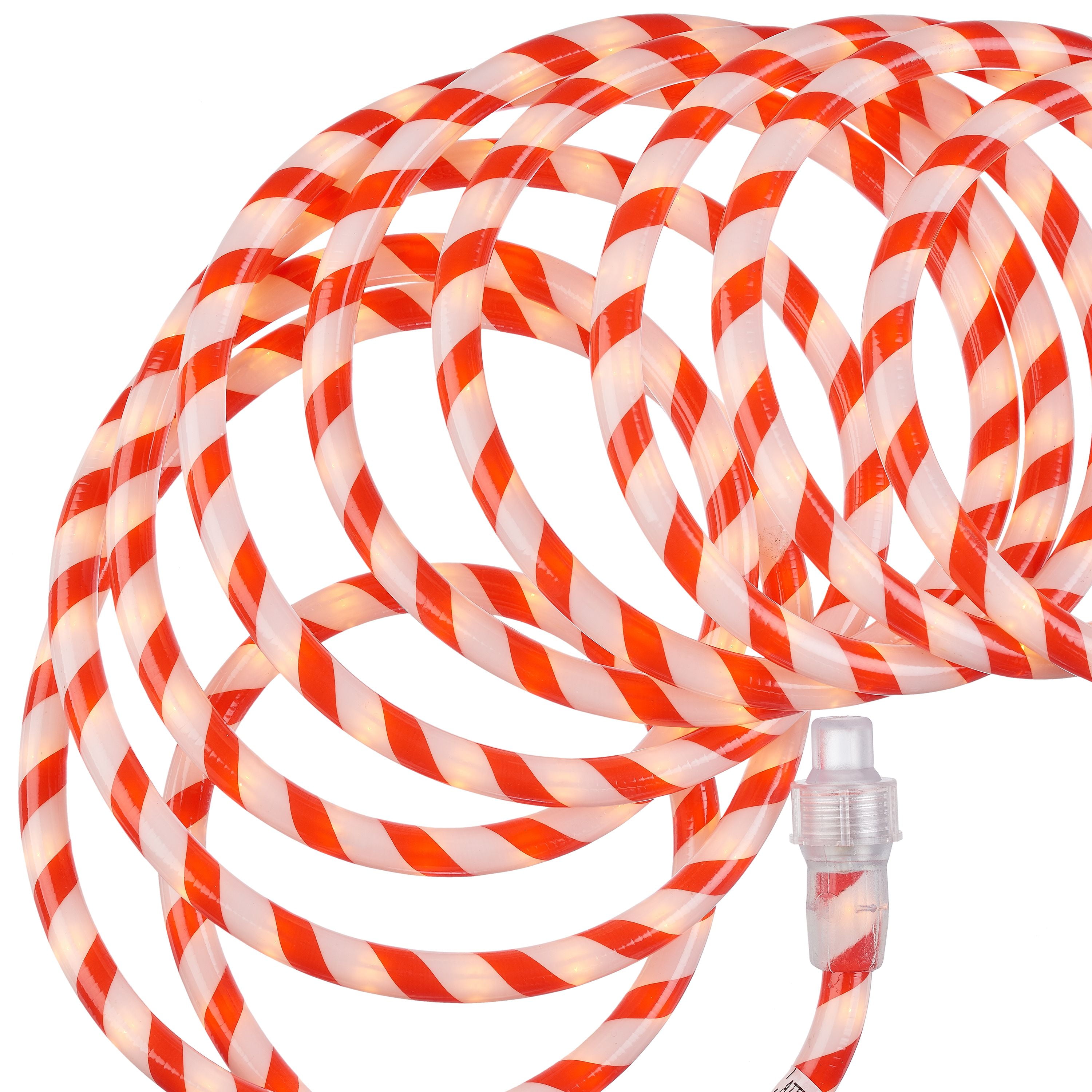 Holiday Time Candy Cane Rope Christmas Lights, 2-Pack, 18&#039;, Red White - Walmart.com