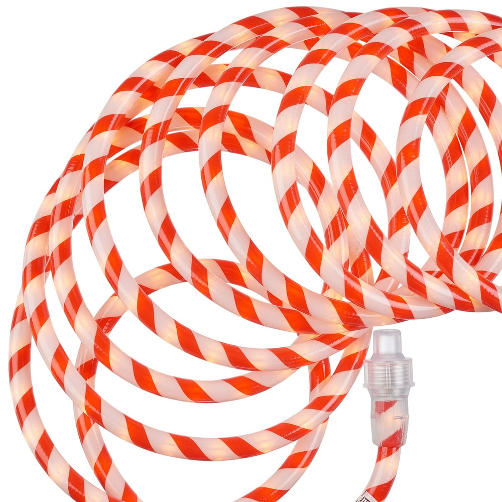 Holiday Time Candy Cane Rope Christmas Lights, 2Pack, 18', Red White