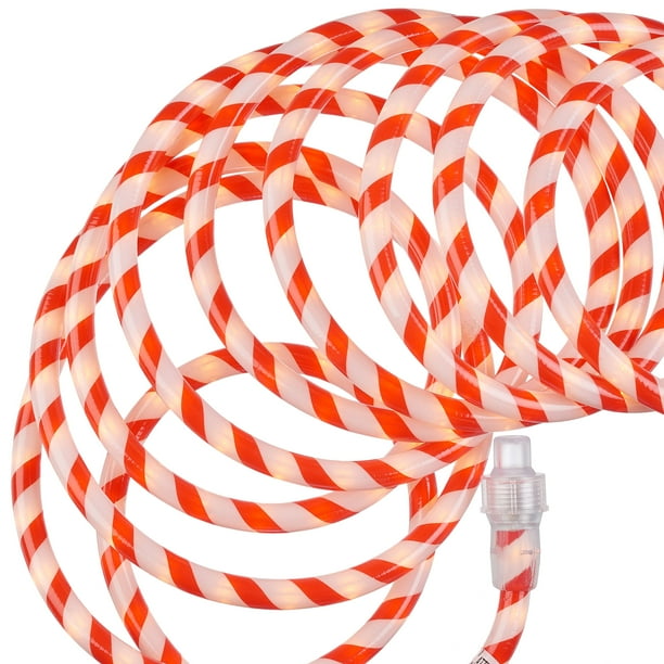 Holiday Time Candy Cane Rope Christmas Lights, 2Pack, 18', Red White
