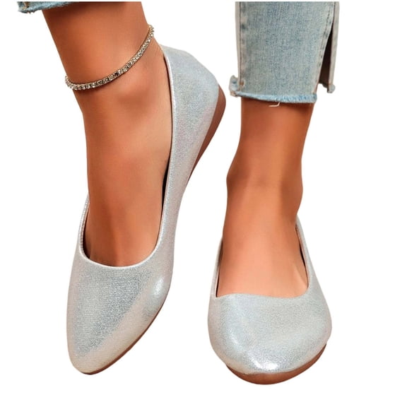 Women's Comfortable Slip-On Ballet Flats Shoes Business Casual Dress Shoes for Women Casual Solid Color Lightweight Pointed-Toe Flats