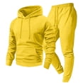 thumbnail image 4 of CCRFTGI Men's Tracksuit 2 Piece Hooded Athletic Sweatsuits Casual Running Jogging Sport Suit Sets Yellow M, 4 of 6