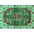 thumbnail image 1 of Ahgly Company Machine Washable Indoor Rectangle Abstract Turquoise Blue Modern Area Rugs, 7' x 10', 1 of 4