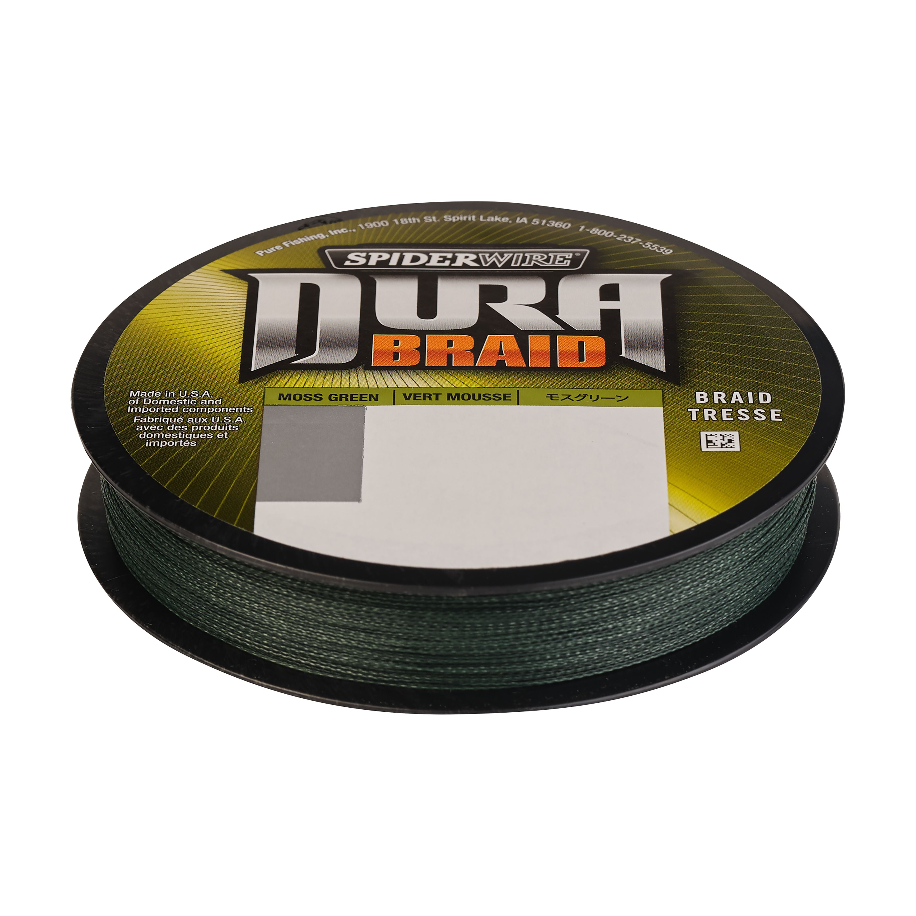 SpiderWire DuraBraid Fishing Line, Moss Green, 40 lb Test Strength, 300 yd
