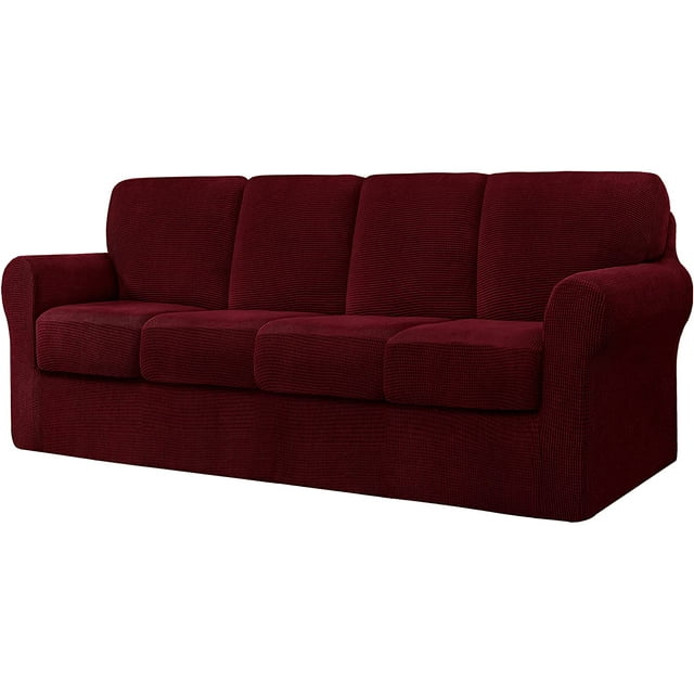 CHUN YI Stretch Checks Spandex Sofa Cover Separate Backrests Cushions Cover Slipcover