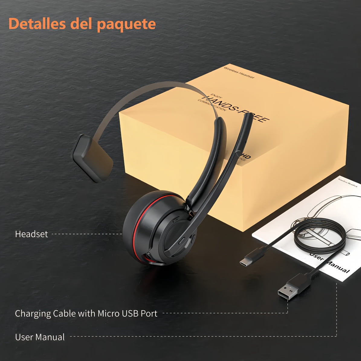 Bluetooth Headset, Trucker Bluetooth Headset with AI Noise Cancellation Microphone & Mute Button, Trucker Headphones with 55 Hrs Working Time, 5.2 Multitasking for Truck Drivers/Phone