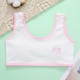 thumbnail image 2 of Wuxian Girls Bras Crop Top Bra Seamless Sports Bra Training White Teen Bra Camisole Style Lightweight Seamless Kids Underwear,Pink, 2 of 8