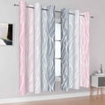 thumbnail image 2 of Dashan Pink and Grey Blackout Curtains for Bedroom Living Room,Abstract Geometric Grommet Darkening Drapes 42x63 Inch,2 Panels, 2 of 6