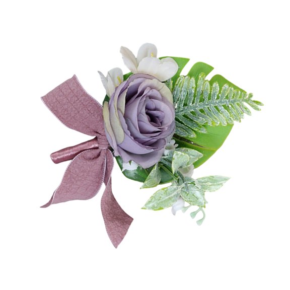 Artificial Flower Boutonniere Wedding Corsage for Bride Bridesmaid Groom Groomsmen Formal Meeting Ceremony Chest Flower