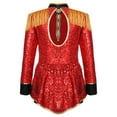thumbnail image 4 of Ocealan Kids Girls Ringmaster Dance Dress with Drummer Hat Sequins Tailcoat Leotard Red B 10, 4 of 7