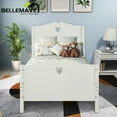 thumbnail image 3 of Bellemave White Wood Twin Size Platform Bed with Headboard, Footboard and Wood Slats, Cute Twin Size  Wood Platform Bed Frame for Bedroom, 3 of 9
