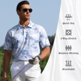 thumbnail image 7 of APTRO Mens Golf Shirt Short Sleeve Floral Polo Shirt Dry Fit Printed Performance Moisture Wicking Collared Polo Shirt Palm Tree White MPO35 S, 7 of 7