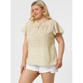 thumbnail image 4 of BluDe GaEstampado Floral ManAcampanaOjo De CerraduTalGrande PaMujer Beige 3XL, 4 of 6