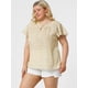 thumbnail image 4 of BluDe GaEstampado Floral ManAcampanaOjo De CerraduTalGrande PaMujer Beige 3XL, 4 of 6
