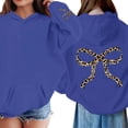 thumbnail image 2 of Mercatoo Hoodies for Girls Bow Graphic Oversized Leopard Hooded Sweatshirt Long Sleeve Cute Trendy Casual Pullover Tops, 2 of 7