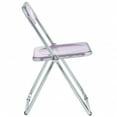 thumbnail image 3 of LeisureMod Folding Dining Chair in Acrylic with Chrome Steel Frame and Open-Back Design for Modern Home, Kitchen, Cafes Lawrence Collection, 3 of 19