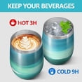 thumbnail image 4 of 12oz Stemless Wine Tumblers Green and Grey Abstract Art Artwork Vacuum Insulated Stainless Steel Travel Tumbler Cups Mug with Lid and Straw for Champaign,Cocktail,Beer with Cleaning Brush, 4 of 5