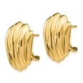 thumbnail image 2 of Primal Gold 14 Karat Yellow Gold Polished Fancy Omega Back Post Earrings, 2 of 4