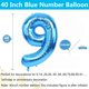 thumbnail image 2 of Globo Yeodong Blue Number 9 de aluminio con helio de 40 pulgadas para fiestas, 2 of 5