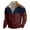 #-004Red, variant on Hogleaql Quarter Zip Pullover for Men Long Sleeve Comfy Stand Collar Vintage Sherpa Fleece Pullover Jackets Color Block Thick Lightweight Thermal Sweatshirts Patched Padded Khaki L