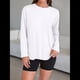 thumbnail image 4 of Camisetas de Larga Extragrandes para Mujer 2025, Camisetas Básicas de Cuello Redondo, Tops de Otoño, Ropa Informal de Entrenamiento Y2K L, 4 of 9