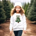thumbnail image 3 of Christmas Tree with Dalmatian Bow and Gold Star Topper Sweatshirt for Women Teens and Kids White Sweatshirt Youth XS, 3 of 5