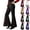 Black, variant on Women's Bell-Bottoms Pants Halloween Gothic Lace Split Flared Trousers with Pocket