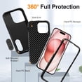 thumbnail image 3 of Decase for  Apple iPhone 15 Pro,Hybrid Protective Case [Hard PC + Soft TPU] Cover with Hidden Kickstand,Military Grade Shockproof Phone Case for iPhone 15 Pro,Black, 3 of 9