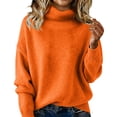 thumbnail image 6 of WTXUE Women's Oversized Ribbed Turtleneck Sweater&nbsp;Casual Fall Loose Knit Pullover Sweater Trendy Basic Jumper Top Long Sleeve Tops Winter Warm Comfortable Soft Layers Pullover Orange Xxl, 6 of 9