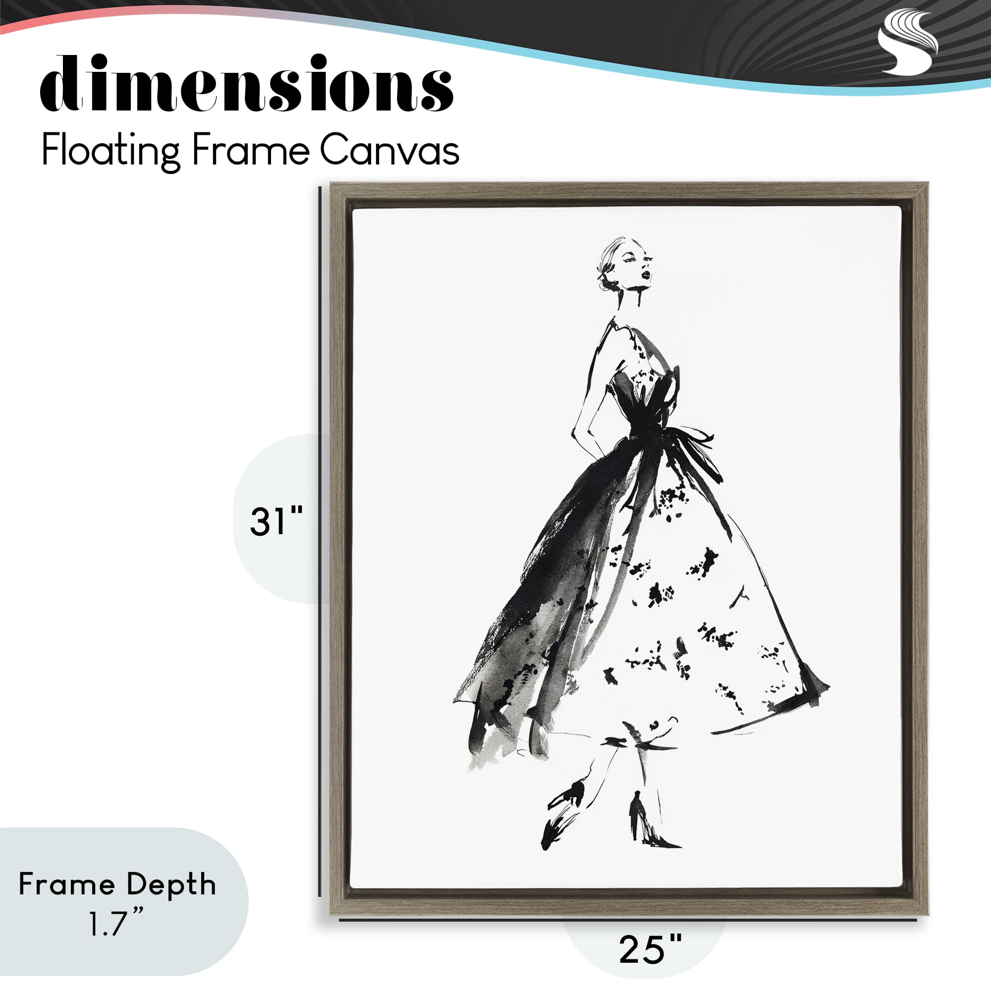 Stupell Industries Ethereal Couture Contour Brown Framed Floater Canvas Wall Art, design by Svetlana Aleynikova
