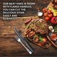 thumbnail image 3 of Granitestone 6 Piece Premium Steak Knife Set – Razor Sharp Serrated Stainless Steel Blades, Nonstick Coating, Ergonomic Black Handles, 3 of 6