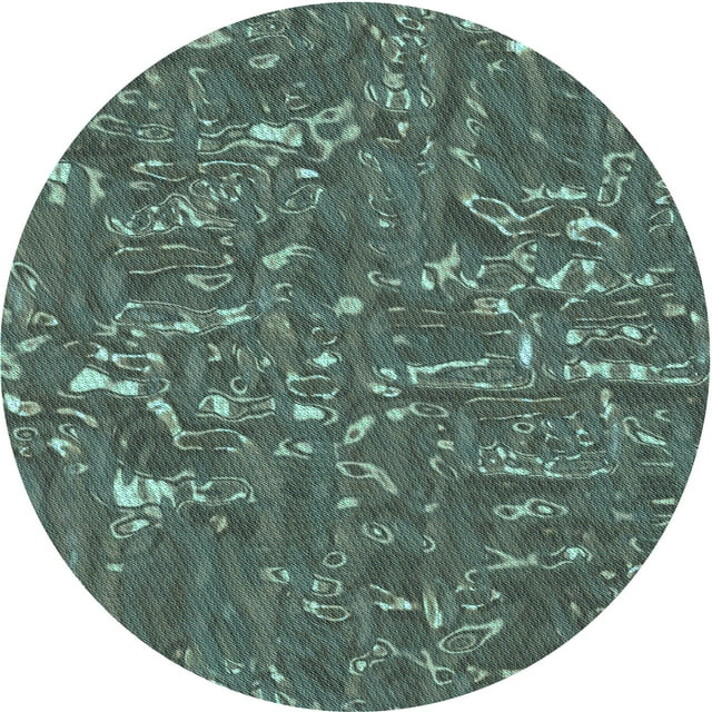 Ahgly Company Tapis d'Intérieur Lavable en Machine Carré Transitionnel Bleu Cadet Vert, 3 Pieds Carré