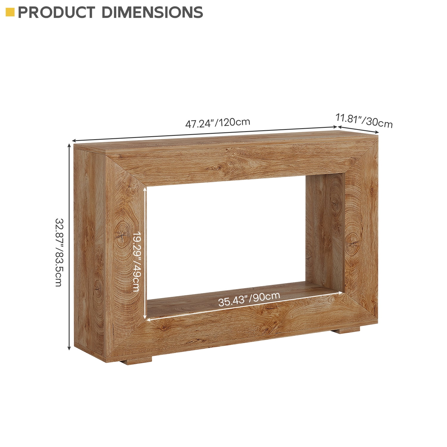 Demi Bonn 47" Farmhouse Console Table, Modern Living Room Sofa Table with Storage, Contemporary Entryway Hall Table, Foyer Display Table, Brown