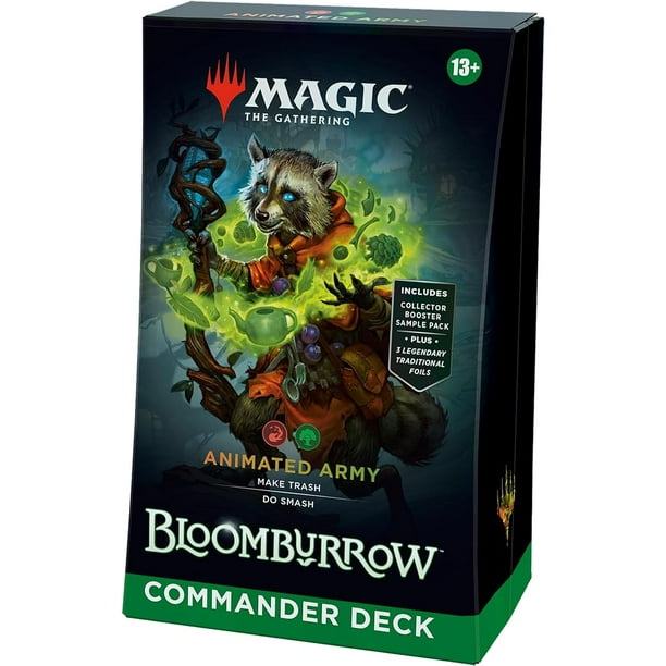 Magic: The Gathering Bloomburrow Commander Deck - Animated Army (100-Card Deck, 2-Card Collector Booster Sample Pack + Accessories)