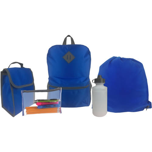 iPack 5 Piece Kids Backpack Set w Backpack, Lunch Kit, Cinch Sack, Pencil Case and Water Bottle, Owl Print by Olivet International Inc.