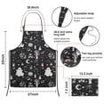 thumbnail image 7 of Black and White Halloween Elements Pattern Apron-Garden Aprons for Women with Pockets-Cotton Linen Waterproof Kitchen Cooking Gardening Aprons Adjustable for Kitchen,Cooking,BBQ and Salon 33"x27", 7 of 7