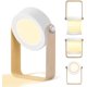 thumbnail image 1 of Lámpara de mesa LED recargable por USB, luz nocturna de 15 W, táctil, plegable 360°, portátil, con mango de madera, para acampar, 1 of 5