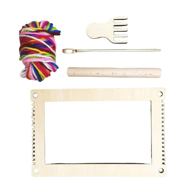 de telar de madera, tejido artesanal, paquete de Material tejido a mano, patrón hecho a mano DIY, de elaboración de tablero tejido para niños Rectángulo S Gloria Mini telar