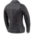 thumbnail image 2 of First Mfg Co - Wildside - Women's Motorcycle Biker Riding Black Purple Leather Jacket - Small, 2 of 5
