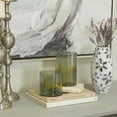thumbnail image 3 of DecMode 8", 5"H Handmade Ombre Green Glass Vase, Set of 2, 3 of 7