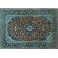 thumbnail image 1 of Ahgly Company Indoor Rectangle Medallion Light Blue Traditional Area Rugs, 3' x 5', 1 of 4