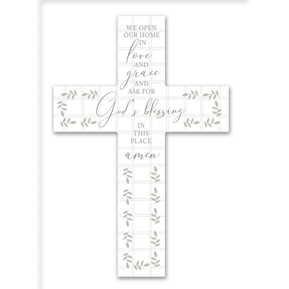 Creative Products We Open Our Home 11 x 16 Wood Cross