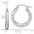 thumbnail image 5 of Auriga Fine Jewelry 10K White Gold Diamond-cut 3mm Hoop Earrings for Women, 5 of 5
