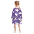 thumbnail image 3 of Girls' long-sleeved dress Unicorn Girls' A-line dress with ribbed cuffs Soft and comfortable, 3 of 6