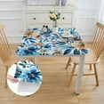 thumbnail image 2 of HAOXIT  Deluxe Elastic Edged Flannel Backed Vinyl Fitted Table Cover - Floating Floral Pattern - Square - Fits Square Tables white, 2 of 7