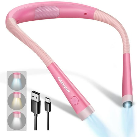 

Glocusent LED Neck Reading Light Book Light for Reading in Bed 3 Colors 6 Brightness Levels Bend