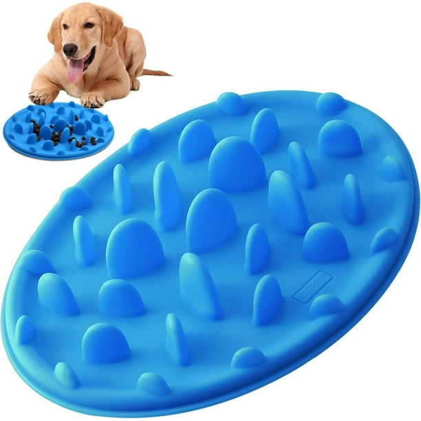 Comedero lento para perros, rompecabezas interactivo, divertido plato de alimentación antideslizante de silicona, contra la hinchazón al comer alimentos, mantenga saludable a su mascota gato
